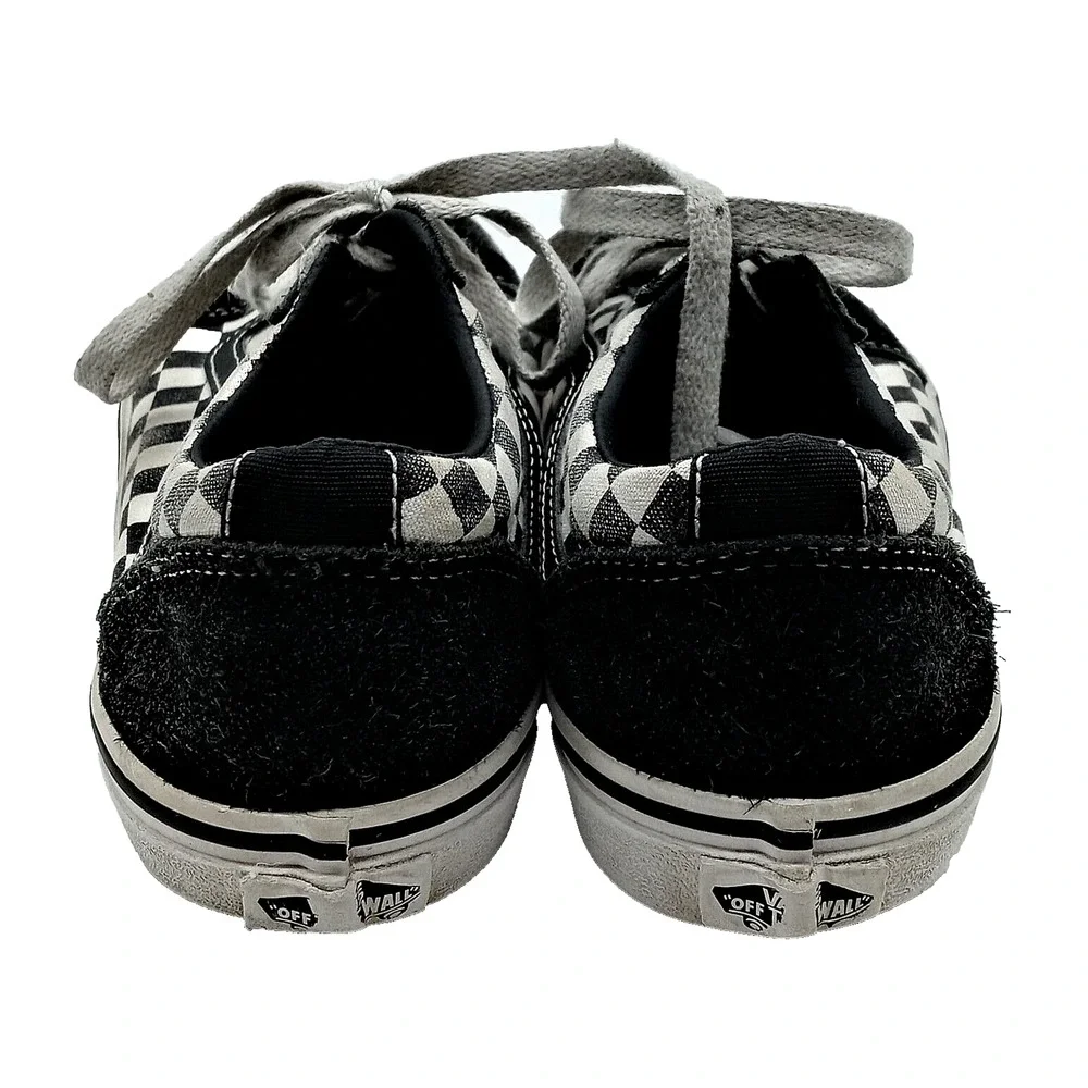 Vans Old Skool Sneakers Shoes Kids Size 4 Checkered Black/White Skateboard